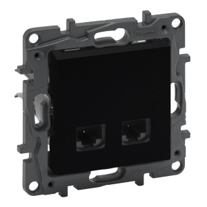 NILOE STEP Розетка інформаційна 2XRJ45 CAT5e UTP колір Чорний