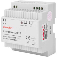 Блок живлення на DIN-рейку e.m-power.30.12 30Вт, DC12В