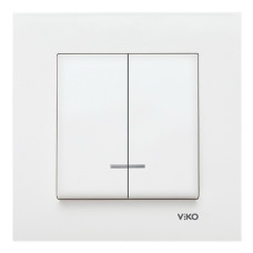 Вимикач VI-KO Karre білий 2кл з підсвіткою ( 90960050 )