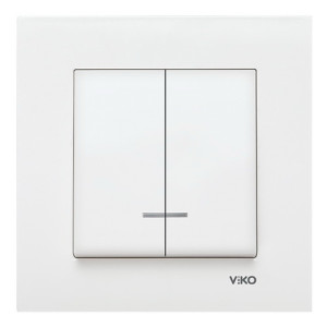 Вимикач VI-KO Karre білий 2кл з підсвіткою ( 90960050 )