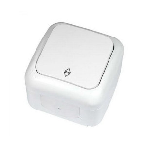 Вимикач VI-KO Palmiye білий 1кл прохідний накладний IP54 (90555404)