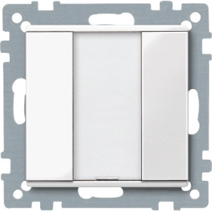 1 кнопковий вимикач PLUS, полярно- білий глянцевий, System M, Schneider Electric MTN617119