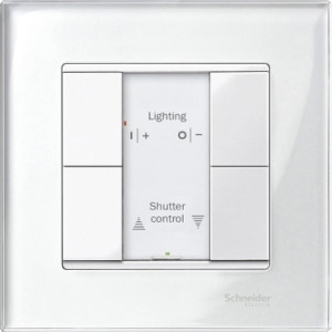 2 кнопковий вимикач PLUS, полярно білий, глянцевий, KNX,  Merten, Merten, Schneider Electric  MTN617219