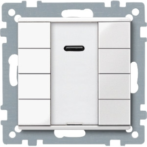 4 кнопковий вимикач PLUS з ІЧ-прийомником, полярно білий, глянцевий, KNX, Merten,  Schneider Electric  MTN617519