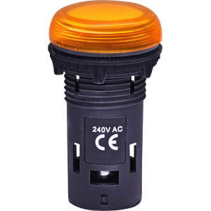 Лампа сигнальна LED матова ECLI-22-240A-A 240V AC (помаранчева)*