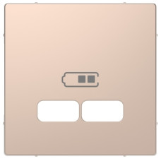 Центральна накладка для USB механізму 2,1А, шампань, D-Life Merten, Schneider Electric MTN4367-6051