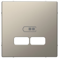 Центральна накладка для USB механізму 2,1А, нікель, D-Life Merten, Schneider Electric MTN4367-6050