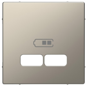 Центральна накладка для USB механізму 2,1А, нікель, D-Life Merten, Schneider Electric MTN4367-6050