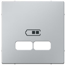 Центральна накладка для USB механізму 2,1А,нержавіюча сталь, D-Life Merten, Schneider Electric MTN4367-6036
