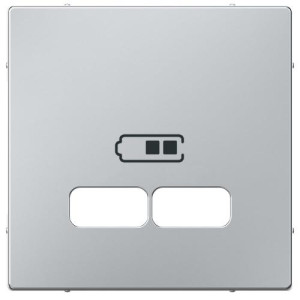 Центральна накладка для USB механізму 2,1А,нержавіюча сталь, D-Life Merten, Schneider Electric MTN4367-6036