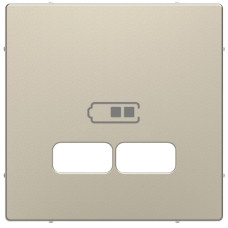 Центральна накладка для USB механізму 2,1А, сахара,  D-Life Merten, Schneider Electric MTN4367-6033