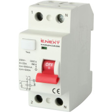 Вимикач диференційного струму e.rccb.pro.2.25.300, 2р, 25А, 300мА