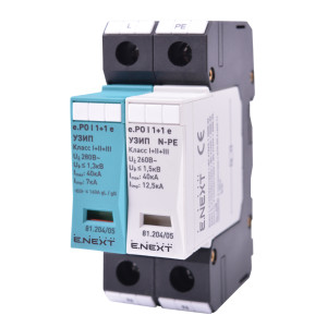 ПЗІП e.PO I 1+1 e 280V/7kA клас I+II+III, 1 полюс + N-PE, моноблок