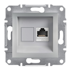 РОЗЕТКА КОМП'ЮТЕРНА RJ45 UTP КАТ.6 ASFORA АЛЮМІНІЙ