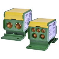 Блок розподільчий EDBM-2/PE (160А, 1500V AC/DC, OUT: 1x4-50; 2x4-35; 3x2,5-25)