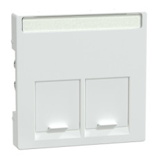 Центральна накладка для розетки RJ11/ RJ45,2-постової з пилезахисною кришкою та табличкою для маркування, активно-білий, System M Merten Schneider Electric MTN469925