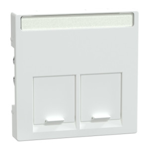Центральна накладка для розетки RJ11/ RJ45,2-постової з пилезахисною кришкою та табличкою для маркування, активно-білий, System M Merten Schneider Electric MTN469925