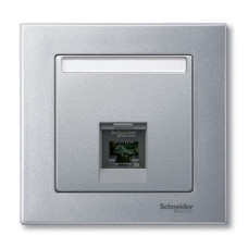 Накладка для механізму RJ11/ RJ45 1 постова, алюміній, Merten System M Schneider Electric MTN465860