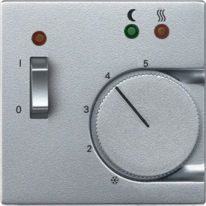 Накладка терморегулятора підлоги з вимикачем, алюміній, Merten System M Schneider Electric MTN535860