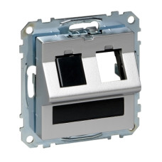 Накладка для Keystone RJ45, 2-х постовий, з полем для надпису, алюміній, System M, Merten, Schneider Electric MTN4568-0460