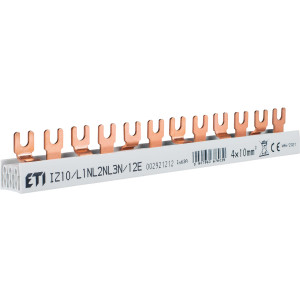 Шина живлення IZ 10/L1NL2NL3N/12E (10мм2, 3P+N, 0.22м, Fork, 12mod.)