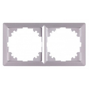 Рамка e.lux.10044L.2.fr.aluminium 2-містна, "алюміній"