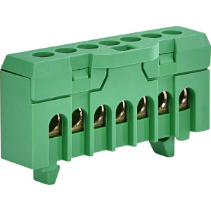 Клемник ESC-QBLOK7002 (зелений, 10/16 мм2, 7 підключ.)