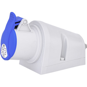 Розетка настінна (силовий роз'єм) EZ-1632 IP44 (16A, 230V, 2P+PE)