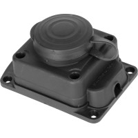Розетка одинарна з захисною кришкою каучукова e.socket.rubber.029.1.16, з з/к, 16А
