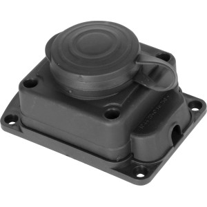 Розетка одинарна з захисною кришкою каучукова e.socket.rubber.029.1.16, з з/к, 16А