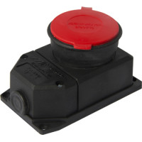 Силова розетка стаціонарна з захисною кришкою каучукова e.socket.rubber.315.25, 4п., 25А