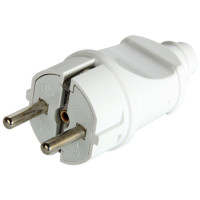 Вилка побутова e.plug.straight.003.16,з з/к, 16А пряма біла
