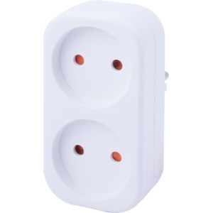 Трійник побутовий e.socket.002.10.2, 2 гнізда, 2P, 10А, без заземлення