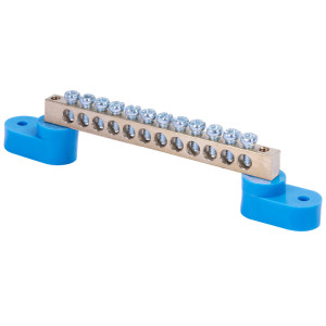 Шина нульова e.bsa.stand.20.12.base, 12 отв.х 20 А з основою з кріпленням на "лапках"