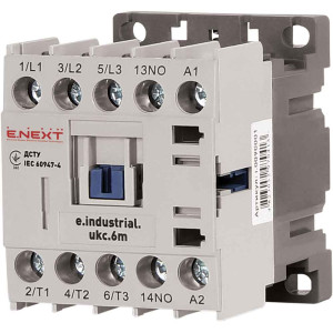 Контактор e.industrial.ukc.6M.220, 6А, 220В, no, малогабаритний