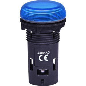 Лампа сигнальна LED матова ECLI-22-240A-B 240V AC (синя)*