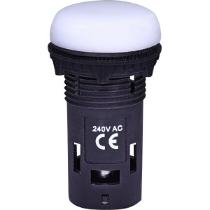 Лампа сигнальна LED матова ECLI-22-240A-W 240V AC (біла)*
