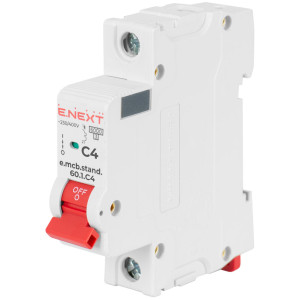 Модульний автоматичний вимикач e.mcb.stand.60.1.C4, 1р, 4А, C, 6кА