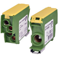 Блок розподільчий EDBJ-1x70-4x25/PE (192A, 1000V AC/1500V DC, IN: 1x70, OUT: 4x25, жовт.-зел.)