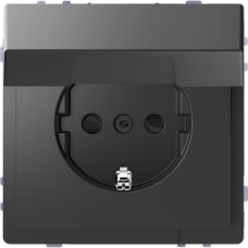 Розетка 16А з заземлюючим контактом і кришкою IP20 , Антрацит,MERTEN  Schneider Electric MTN2310-6034