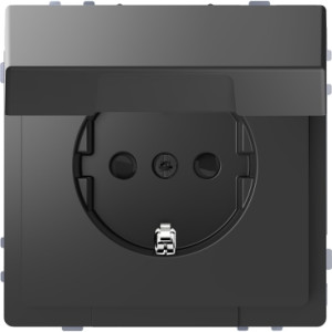 Розетка 16А з заземлюючим контактом і кришкою IP20 , Антрацит,MERTEN  Schneider Electric MTN2310-6034