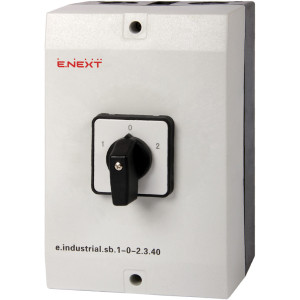 Пакетний перемикач в корпусі e.industrial.sb.1-0-2.3.40, 3р, 40А (1-0-2)