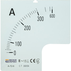 Шкала 300/5А до амперметра А-72-6