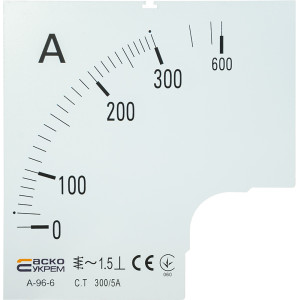 Шкала 300/5А до амперметра А-96-6