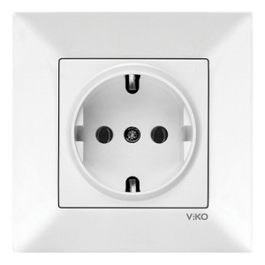 Розетка VI-KO Meridian біла 1-на з заземленням ( 90970008-WH )