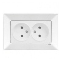 Розетка VI-KO Meridian біла 2-на без заземлення ( 90970055-WH )