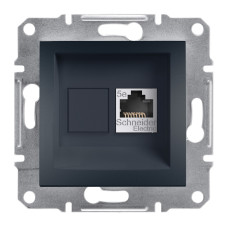 РОЗЕТКА КОМП'ЮТЕРНА RJ45 STP КАТ. 5Е ASFORA АНТРАЦИТ