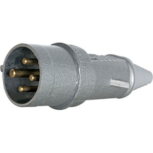 Силова вилка переносна металева 3Р+Z, 400В, 32А, IP44