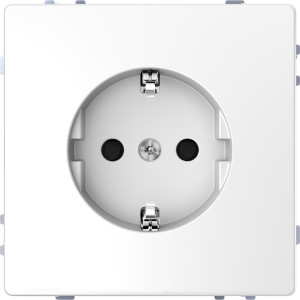 Розетка з заземляючим контактом і шторками 16А , білий лотос , D-life Schneider Electric  MTN2300-6035