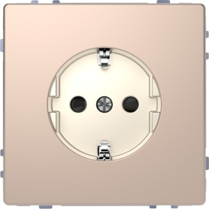 Розетка з  заземлюючим контактом  і шторками, Шампань, MERTEN  D-Life  Schneider Electric MTN2300-6051